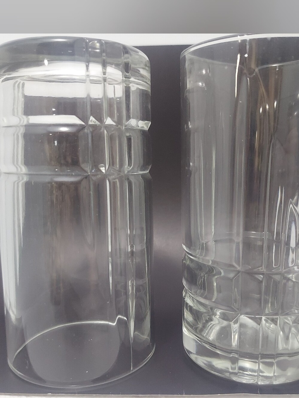 Anchor Hocking Tartan Clear 16 oz Tumblers Glasses 6" Tall Lot of 2 Vintage